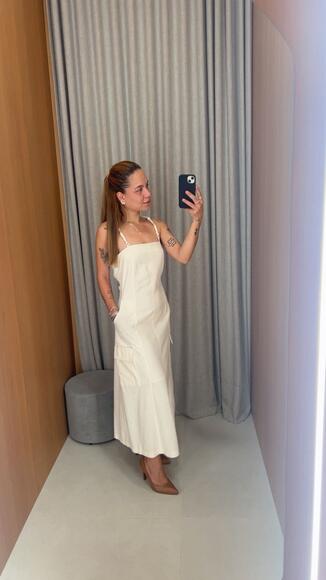 *vestido Linho Midi Off W