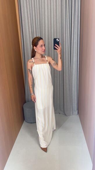 Vestido Listras Amarelas