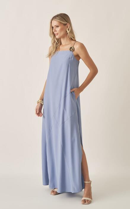 Vestido Longo Corda - AZUL CÉU
