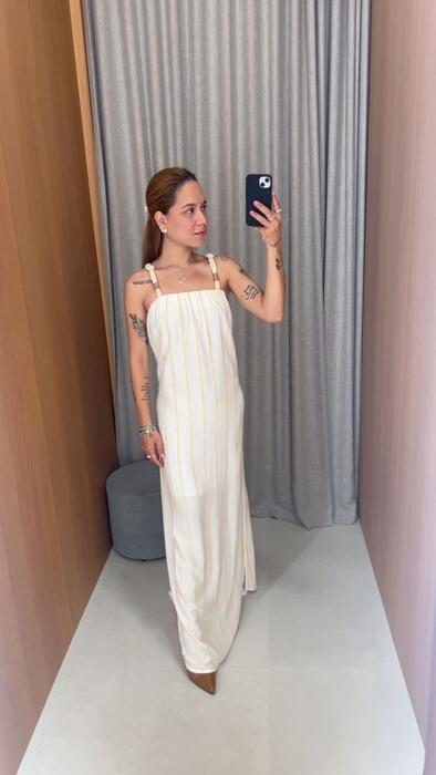 Vestido Listras Amarelas