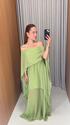 Vestido Longo Ombro a Ombro – Leveza e Elegância - VERDE