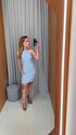 Vestido Curto Azul - AZUL CÉU