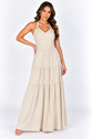 Vestido Linho Bege - luxo - BEGE
