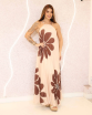 Vestido Longo Plissado Floral