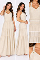 Vestido Linho Bege - luxo