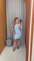 Vestido Curto Azul - AZUL CÉU