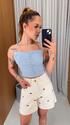 Cropped Pérolas – Delicadeza e Sofisticação - AZUL